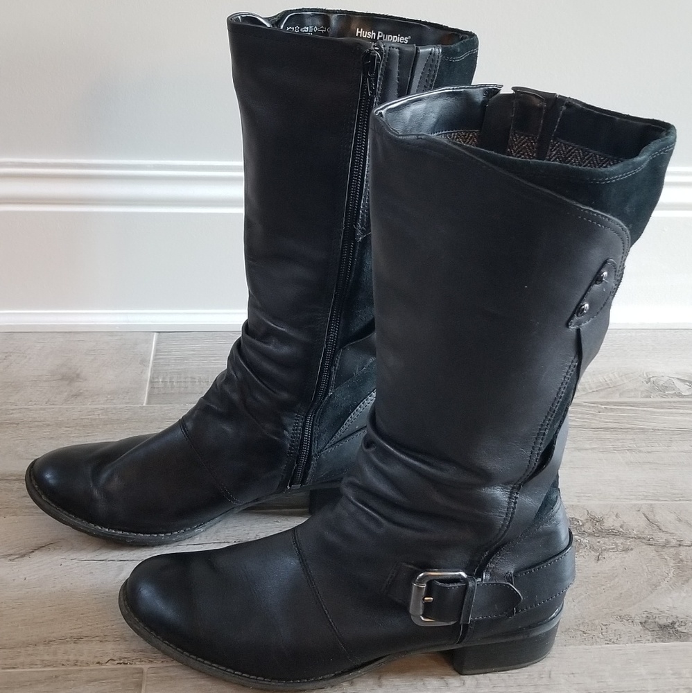 Hush Puppies wide calf leather boots